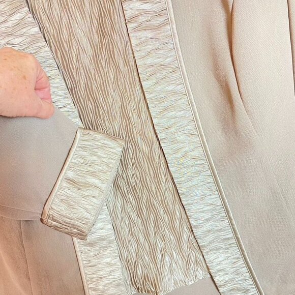 Vintage Le Bos 3-Piece Taupe Set: Sheer Jacket Shell & Skirt Size 14 Modest - Picture 8 of 10